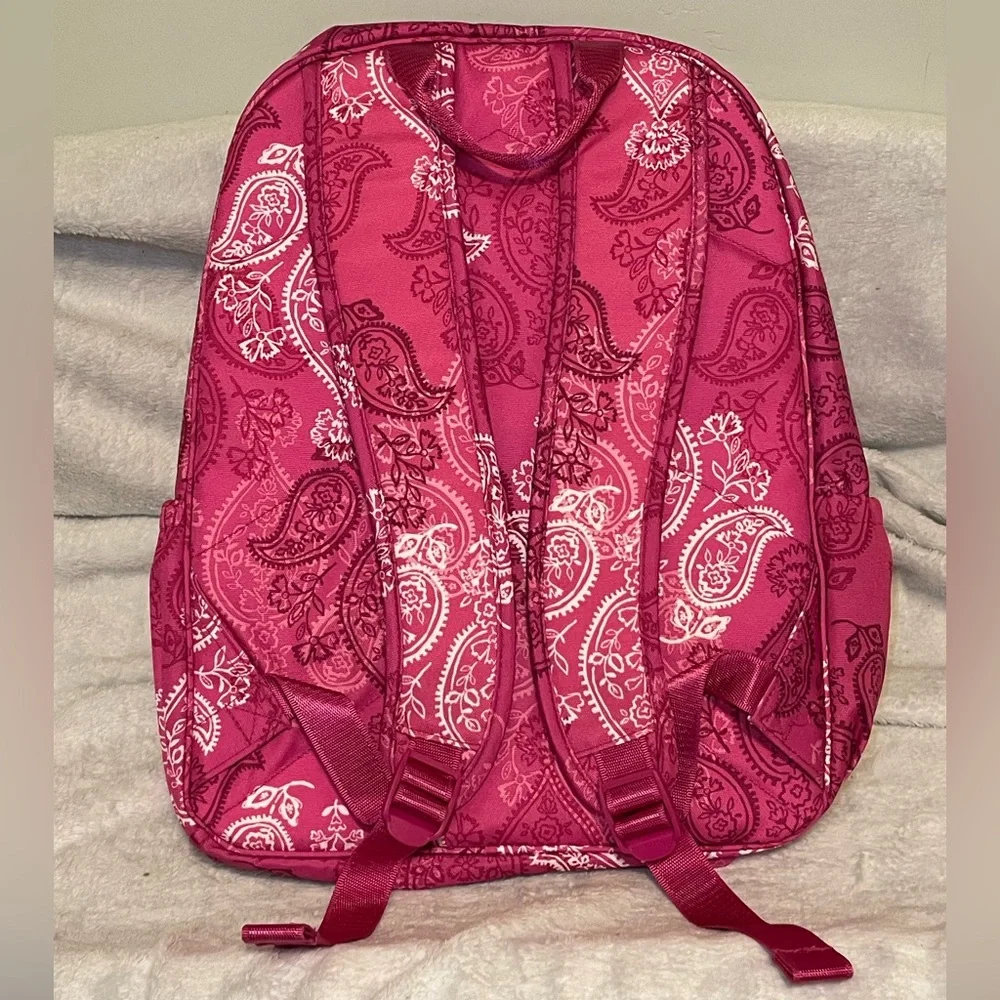 Vera Bradley Pink & White Paisley Print Backpack EUC - Picture 4 of 10